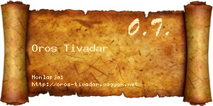 Oros Tivadar névjegykártya